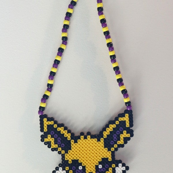 Jolteon Perler Necklace, Pokemon Perler Necklace, Rave/Festival Necklace