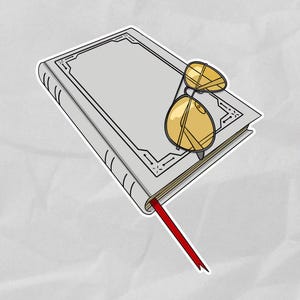The Good Book | Um adesivo feito à mão, desenhado à mão. Acabamento normal ou holográfico.