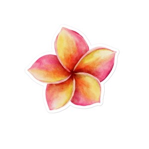 Stickers vinyle imperméable Plumeria rose