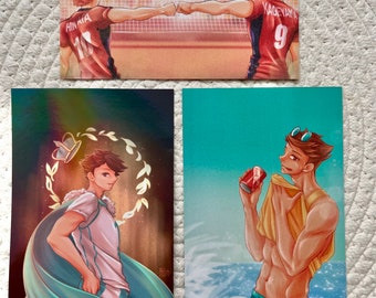 Haikyuu!! glitter and holo postcards