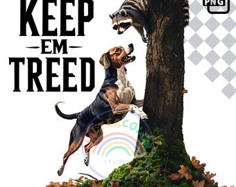 Racoon Hunting Dog Sublimation PNG: Bluetick Coonhound Art (Digital Download)
