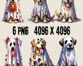 Clipart di cane fantasma / Immagini PNG di Halloween (Download digitale)