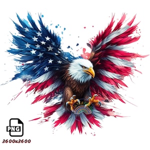 American Eagle Flag PNG: Patriotic Clipart (Digital Download)