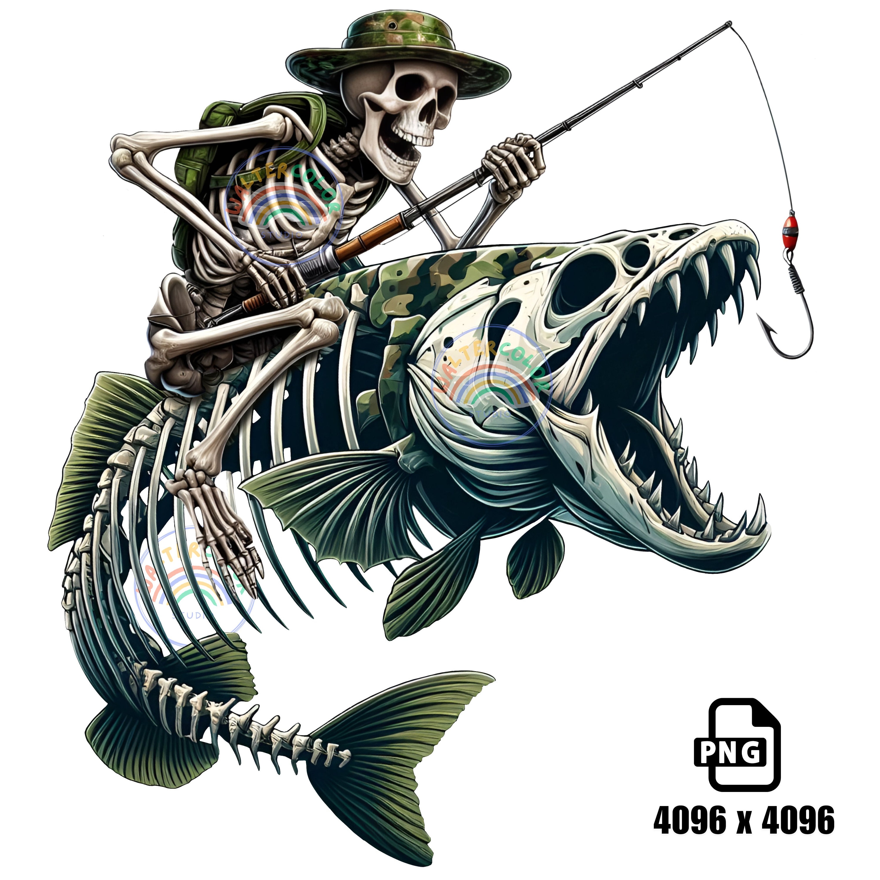Fishing Sublimation PNG Fishing Hunter Fish Skeleton PNG Funny Il Fullxfull.6069137836 Pz04