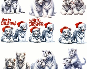 Watercolor White Tiger Clipart PNG | High Quality Digital Download