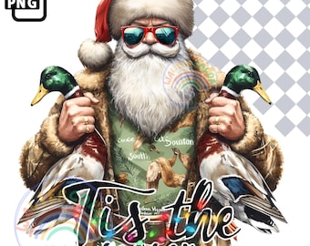 Camo Santa Entenjagd PNG: Weihnachtssublimation (Digitaler Download)