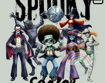 Groovy Halloween-monster, png PNGEgg | Digitale download spookachtig seizoen