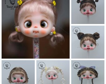 AMITD BJD Puppen Perücke Light Brown - Mohair Für 6-7 Zoll Kopfumfang