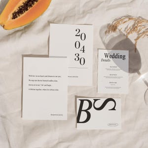 Plantilla de invitación de boda tipográfica llamativa, diseño moderno de Canva, plantilla elegante y chic de Canva, reserva la fecha, código QR RSVP