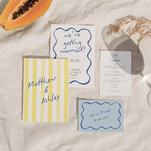 Hand-Drawn Italian Summer Wedding Invitation Suite: Canva Template