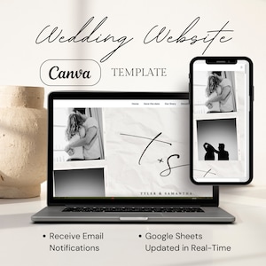 Minimalist Wedding Website Canva Template (Digital Download)