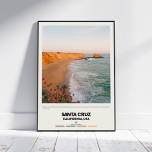 Digital Oil Paint, Santa Cruz Print, Santa Cruz Wall Art, Santa Cruz Poster, Santa Cruz Photo, Santa Cruz Poster Print, California, USA