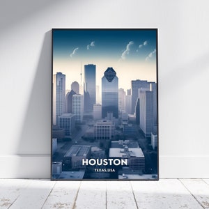 Houston City Print, Houston Travel Poster, Texas Travel Gift, Houston Wall Art, Houston Digital Download, Houston Poster