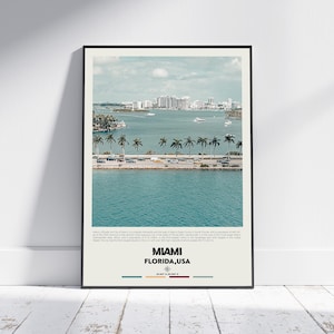 Digital Oil Paint, Miami Print, Miami Wall Art, Miami Poster, Miami Photo, Miami Poster Print, Miami Wall Decor, Florida Poster Print, USA