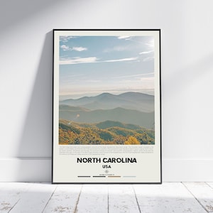 Digital Oil Paint, North Carolina Print, North Carolina Wall Art, North Carolina Poster, North Carolina Photo, North Carolina Wall Decor