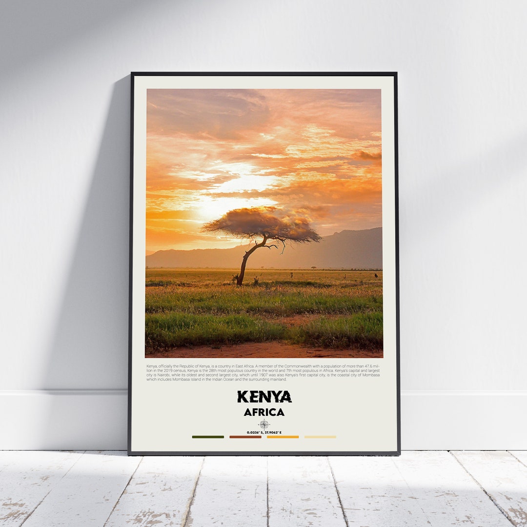 Digital Oil Paint, Kenya Print, Kenya Wall Art, Kenya Poster, Kenya