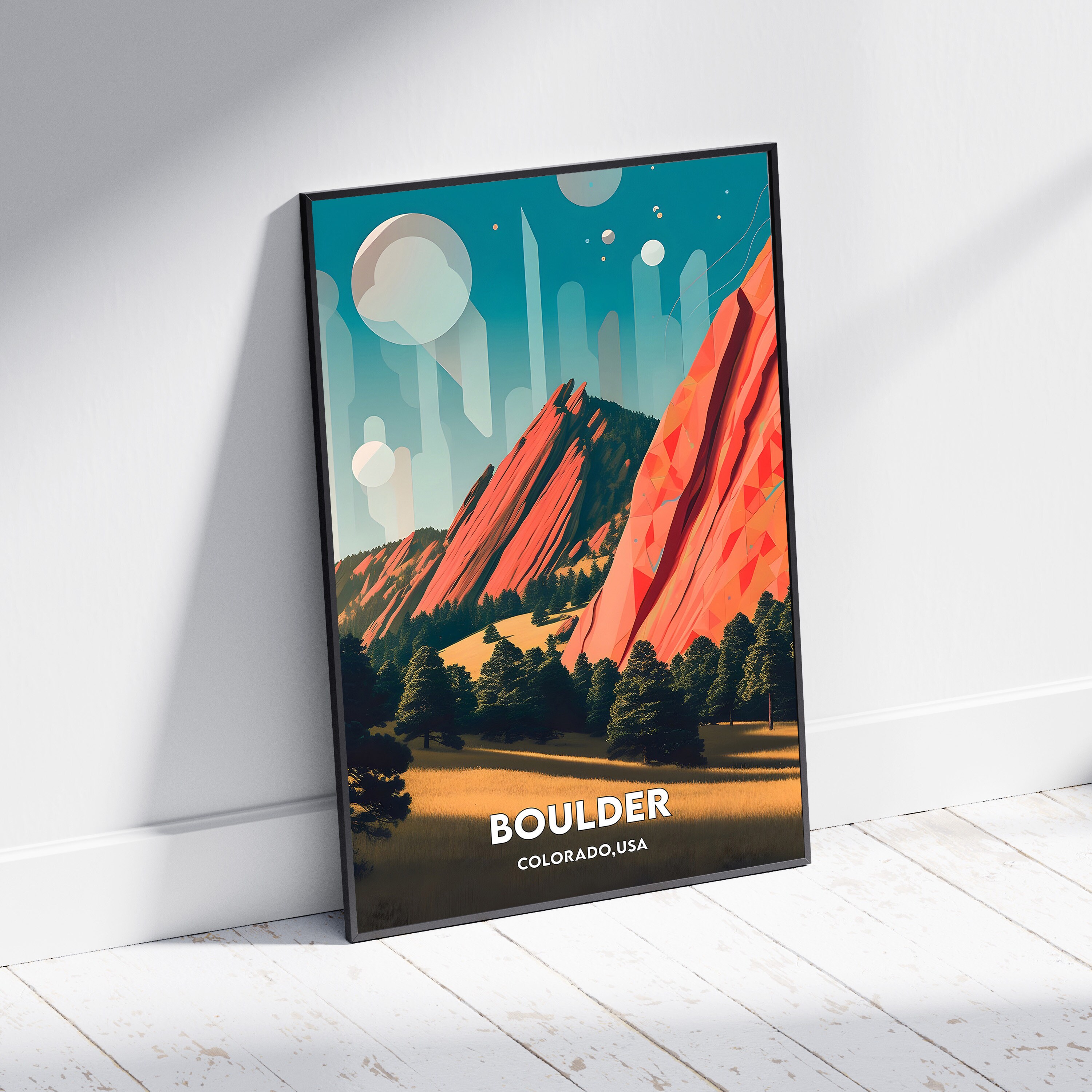 Boulder City Print, Boulder Travel Poster, Colorado Travel Gift ...