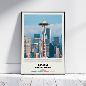 Digital Oil Paint, Seattle Print, Seattle Wall Art, Seattle Poster, Seattle Photo, Seattle Poster Print, Seattle Decor, Washington, USA