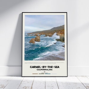 Pittura a olio digitale, stampa di Carmel-by-the-Sea, arte murale di Carmel, poster di Carmel, foto di Carmel, stampa di poster di Carmel, decorazioni di Carmel, California