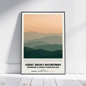 Digitale Ölfarbe, Great Smoky Mountains National Park Druck, Great Smoky Mountains Wandkunst, Great Smoky Mountains Poster, USA