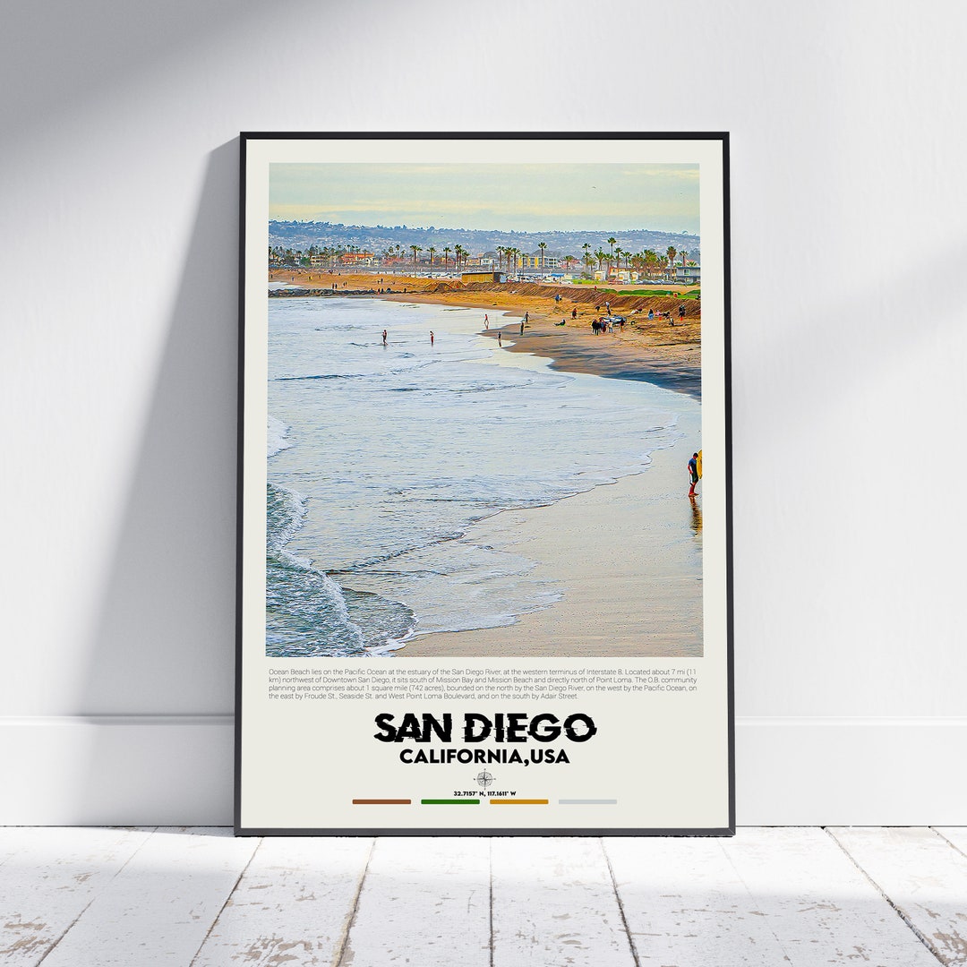 Digital Oil Paint, San Diego Print, San Diego Wall Art, San Diego