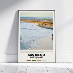 Digital Oil Paint, San Diego Print, San Diego Wall Art, San Diego Poster, San Diego Photo, San Diego Poster Print, California Poster Print