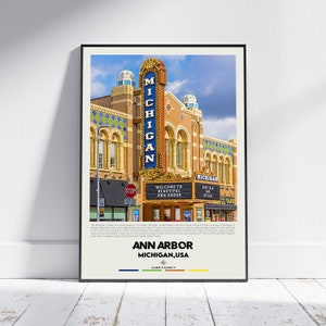 Digitale olieverf, Ann Arbor Print, Ann Arbor Wall Art, Ann Arbor Poster, Ann Arbor Photo, Ann Arbor Poster Print, Ann Arbor Decor, Michigan