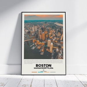 Digital Oil Paint, Boston Print, Boston Wall Art, Boston Poster, Boston Photo, Boston Poster Print, Boston Wall Decor, Massachusetts Poster