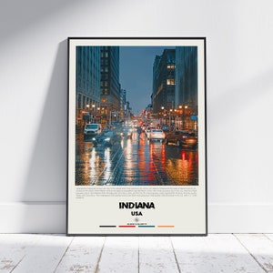 Digital Oil Paint, Indiana Print, Indiana Wall Art, Indiana Poster, Indiana Photo, Indiana Poster Print, Indiana Wall Decor, USA Poster