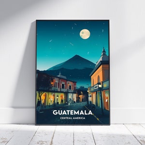 Guatemala City Print, Guatemala Travel Poster, Central America Travel Gift, Guatemala Wall Art, Guatemala Digital Download, Guatemala Poster