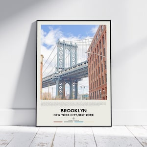 Digital Oil Paint, Brooklyn Print, Brooklyn Wall Art, Brooklyn Poster, Brooklyn Photo, New York City Poster Print, New York Poster Print