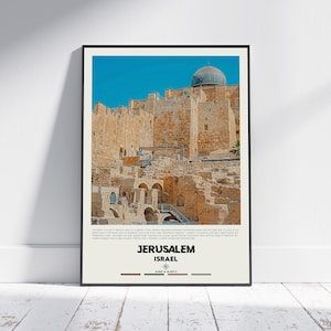 Pintura al óleo digital, impresión de Jerusalén, arte mural de Jerusalén, póster de Jerusalén, fotografía de Jerusalén, impresión de póster de Jerusalén, decoración de Jerusalén, Israel