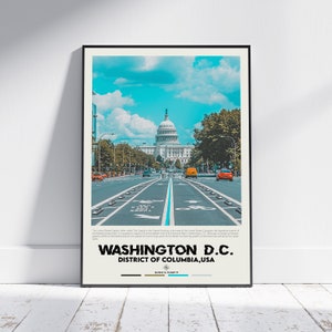 Digitale olieverf, Washington DC-afdruk, Washington Wall Art, Washington-poster, Washington-foto, Washington-posterafdruk, Washington-decor