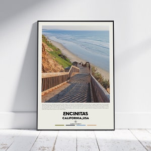 Digital Oil Paint, Encinitas Print, Encinitas Wall Art, Encinitas Poster, Encinitas Photo, Encinitas Poster Print, California Poster Print