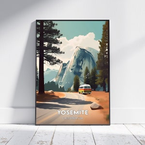 Yosemite City Print, Yosemite Travel Poster, California Travel Gift, Yosemite Wall Art, Yosemite Digital Download, Yosemite Poster