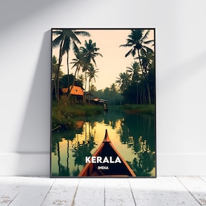 Kerala City Print, Kerala Travel Poster, India Travel Gift, Kerala Wall Art, Kerala Digital Download, Kerala Poster