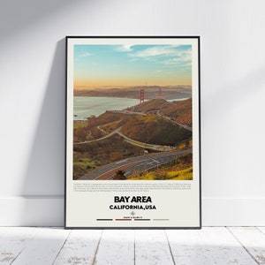 Digitale Ölfarbe, San Francisco Bay Bereich Druck, Bucht Bereich Wandkunst, Bucht Bereich Poster, Bucht Bereich Foto, Bucht Bereich Poster Druck, Bucht Bereich Dekor