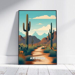 Arizona City Print, Arizona Travel Poster, Usa Travel Gift, Arizona Wall Art, Arizona Digital Download, Arizona Poster