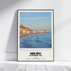 Digitale olieverf, Malibu-afdruk, Malibu-muurkunst, Malibu-poster, Malibu-foto, Malibu-posterafdruk, Malibu-muurdecor, Californië-poster