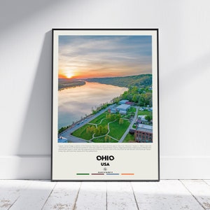 Digital Oil Paint, Ohio Print, Ohio Wall Art, Ohio Poster, Ohio Photo, Ohio Poster Print, Ohio Wall Decor, United States Poster Print, USA