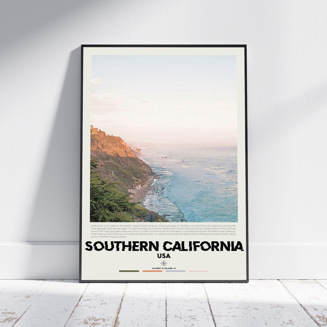 Digital Oil Paint, Southern California Print, California Wall Art