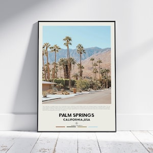 Digital Oil Paint, Palm Springs Print, Palm Springs Wall Art, Palm Springs Poster, Palm Springs Photo, Palm Springs Decor, California Print