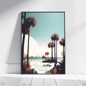 Tampa City Print, Tampa Travel Poster, Florida Travel Gift, Tampa Wall Art, Tampa Digital Download, Tampa Poster