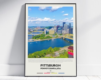 Digital Oil Paint, Pittsburgh Print, Pittsburgh Wall Art, Pittsburgh Poster, Pittsburgh Photo, Pittsburgh Poster Print, Pennsylvania, USA