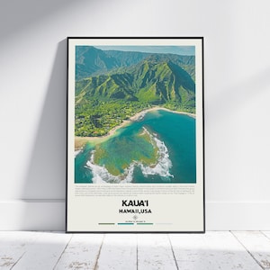 Digital Oil Paint, Kauai Print, Kauai Wall Art, Kauai Poster, Kauai Photo, Kauai Poster Print, Kauai Wall Decor, Hawaii Poster Print, USA