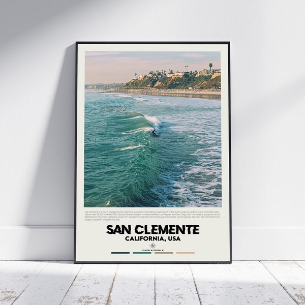 Digital Oil Paint, San Clemente Print, San Clemente Wall Art, San Clemente Poster, San Clemente Photo, San Clemente Poster Print, California