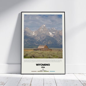 Peinture numérique à l'huile, impression Wyoming, oeuvre d'art murale Wyoming, affiche du Wyoming, photo du Wyoming, impression d'affiche du Wyoming, décoration murale du Wyoming, États-Unis