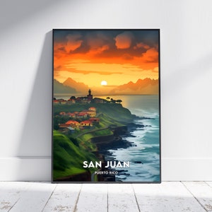 San Juan City Print, San Juan Travel Poster, Puerto Rico Travel Gift, San Juan Wall Art, San Juan Digital Download, San Juan Poster