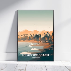 Newport Beach City Print, Newport Beach Travel Poster, Usa Travel Gift, Newport Beach Wall Art, Newport Beach Digital Download