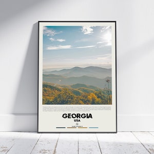 Digital Oil Paint, Georgia Print, Georgia Wall Art, Georgia Poster, Georgia Photo, Georgia Poster Print, Georgia Wall Decor, United States